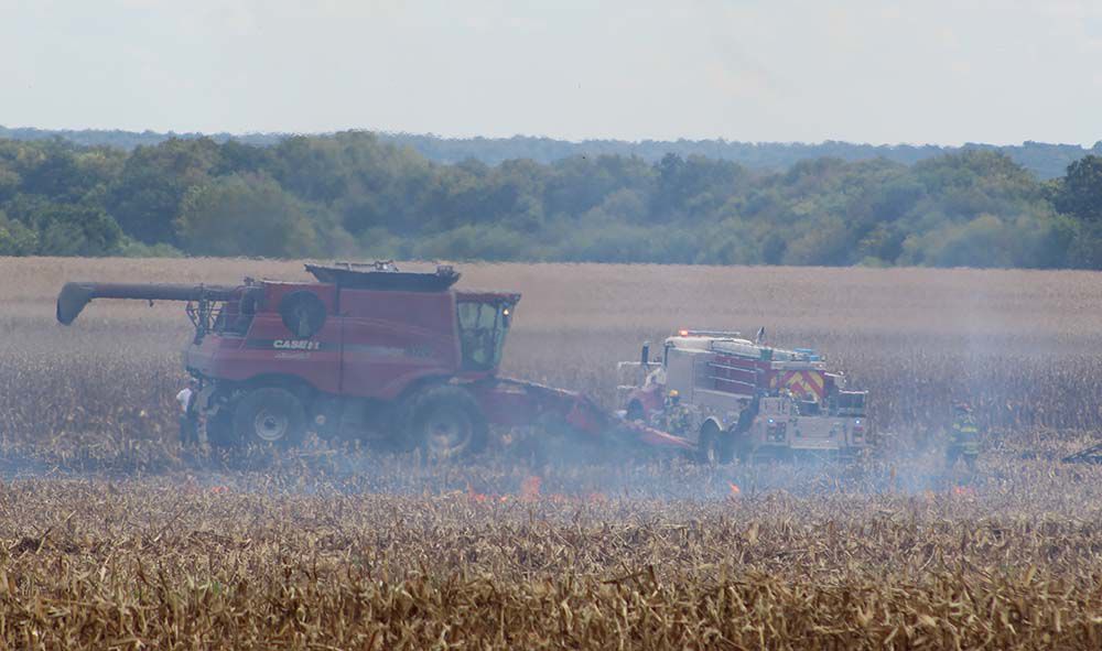 Field catches fire during farm work